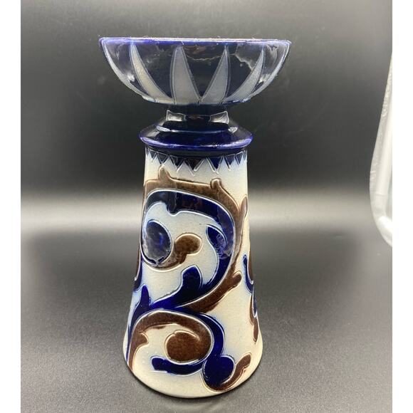 Gres D'Alsace BetschDorf Schmitter Pottery Candleholder Salt Glaze Signed - Picture 2 of 9